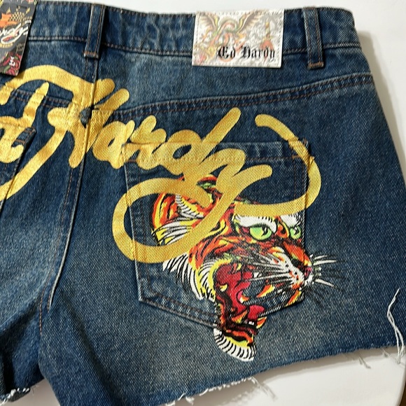 Ed Hardy Women's Blue Shorts Size L - Picture 9 of 11
